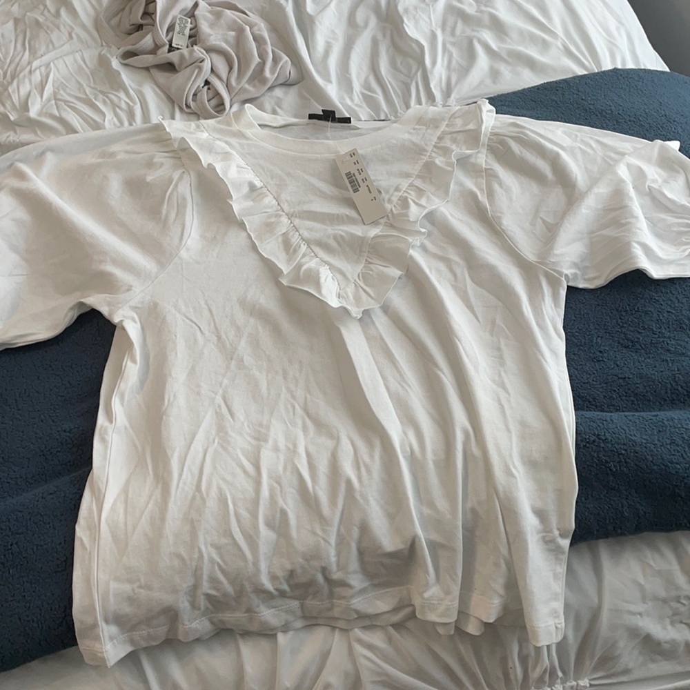 white fancy dress tshirt